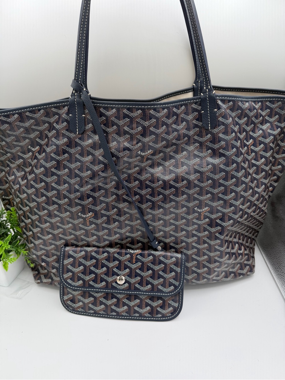 Goyard St. Louis Goyard line tote with pouch like new 🔥GM
